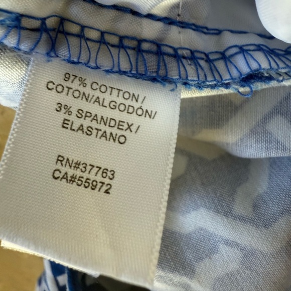 Laundry by Shelli Segal ladies, cotton blue /white pants excellent condition 8 - Picture 11 of 11